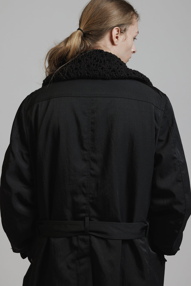 NYLON WOOL TWILL COAT