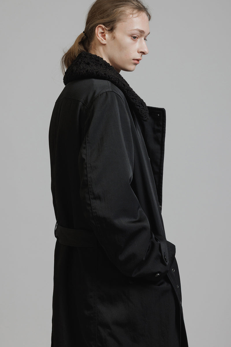 NYLON WOOL TWILL COAT