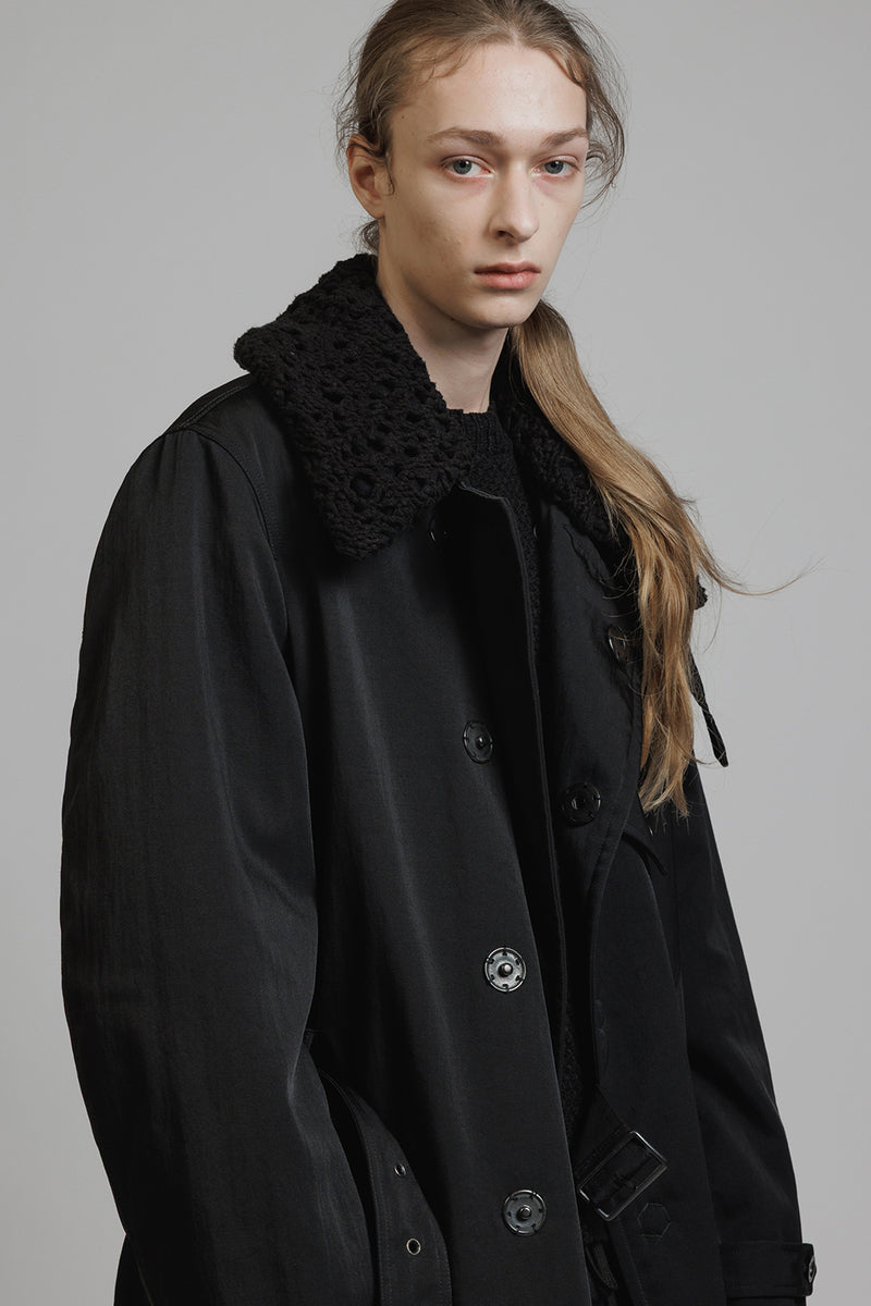 NYLON WOOL TWILL COAT