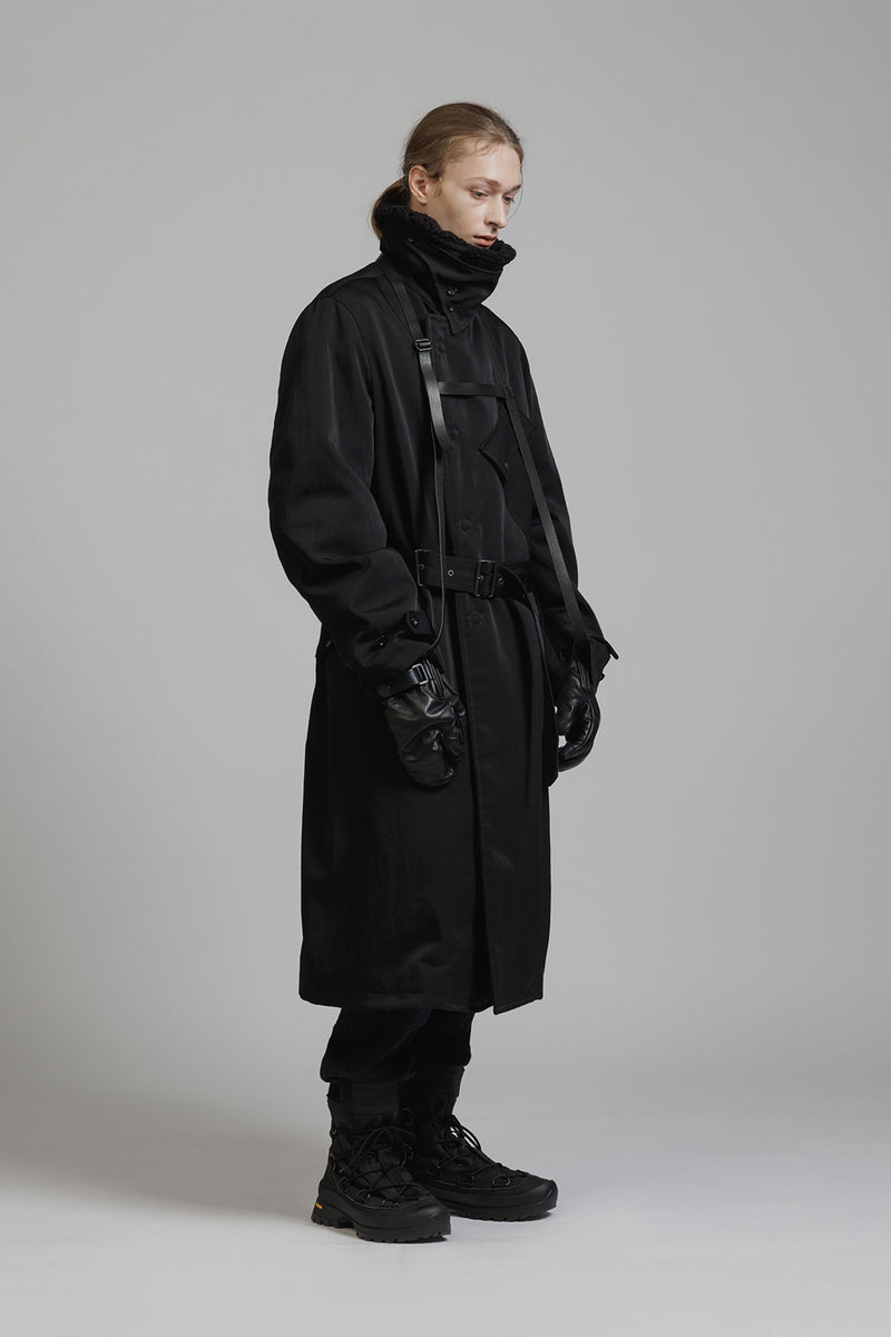 NYLON WOOL TWILL COAT