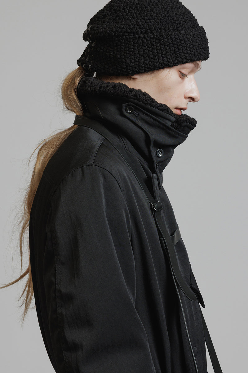 NYLON WOOL TWILL COAT