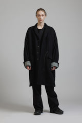 EMBROIDERY WOOL TWILL COAT