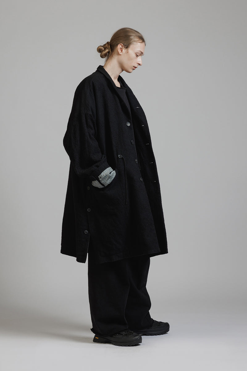 EMBROIDERY WOOL TWILL COAT