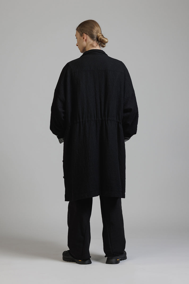 EMBROIDERY WOOL TWILL COAT