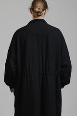 EMBROIDERY WOOL TWILL COAT