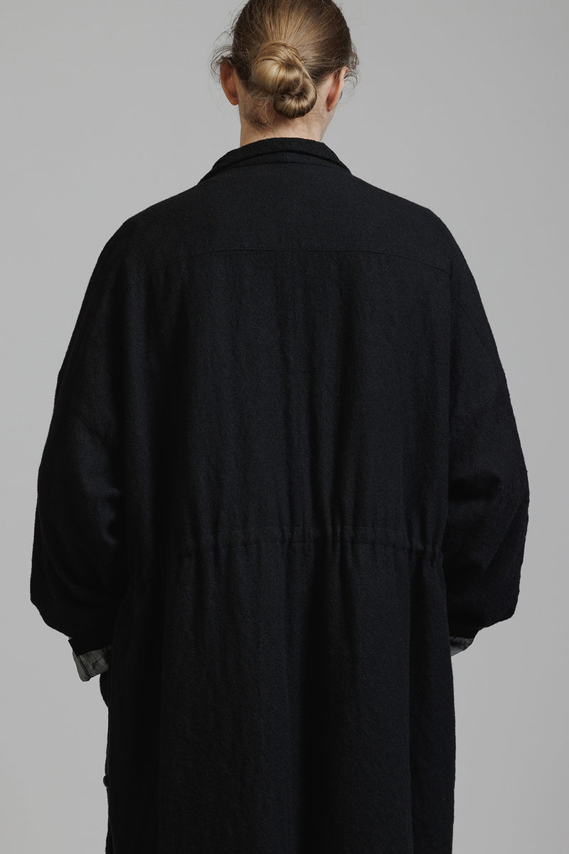 EMBROIDERY WOOL TWILL COAT