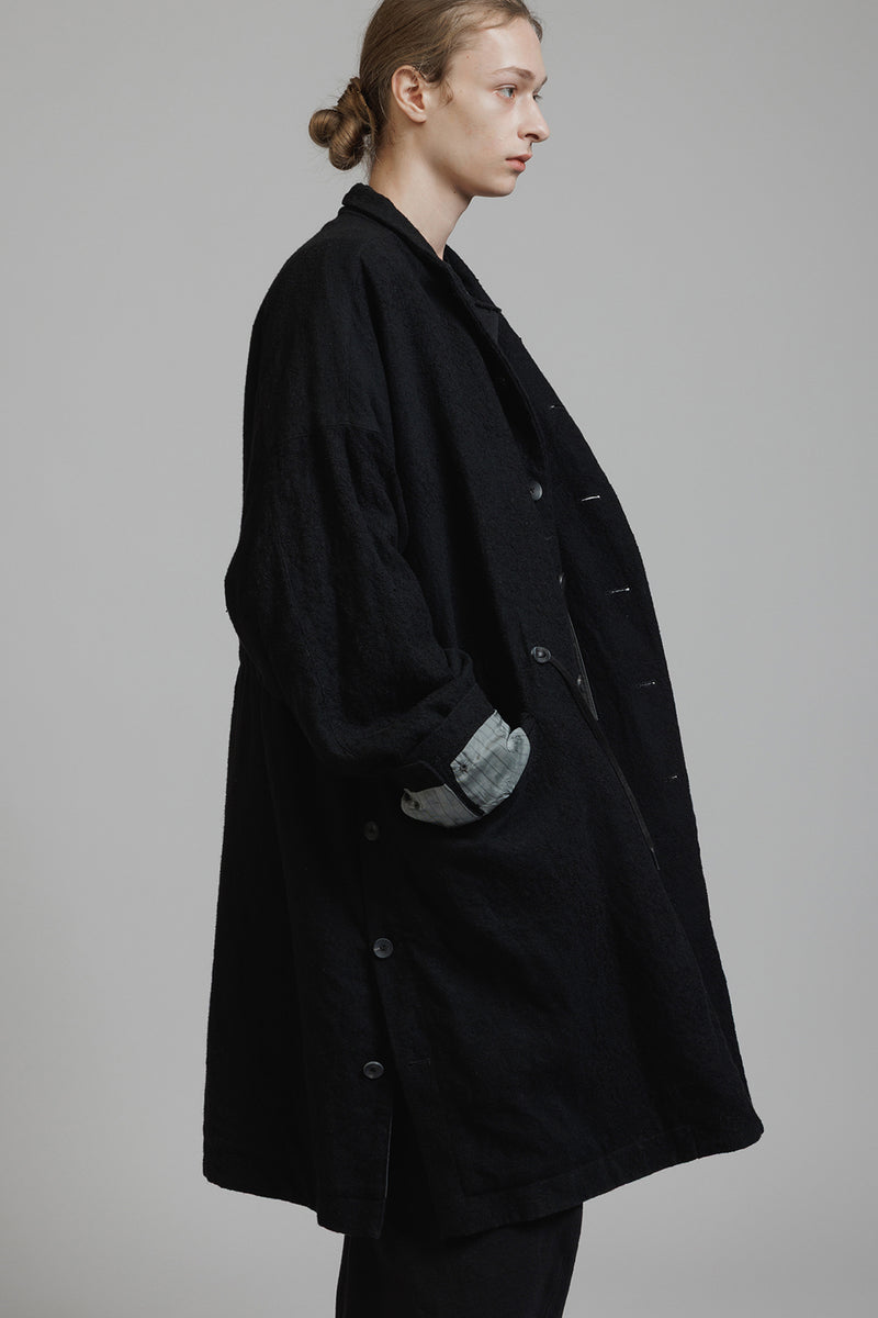 EMBROIDERY WOOL TWILL COAT