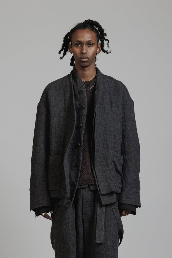 LINEN WOOL LAYERD JACKET
