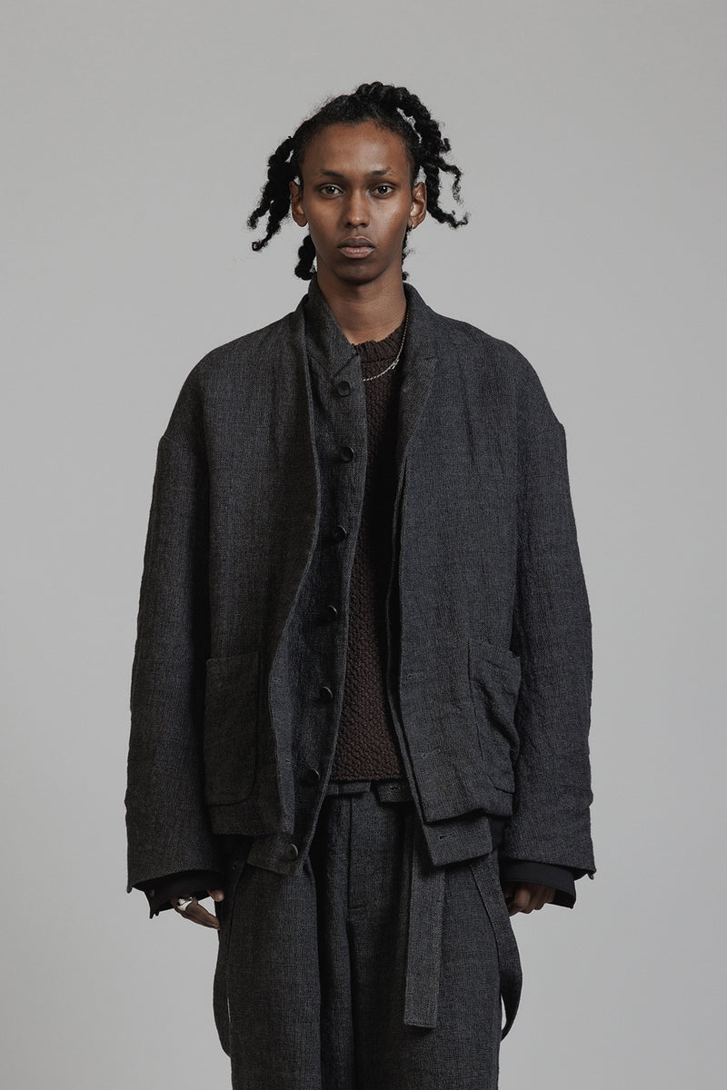 LINEN WOOL LAYERD JACKET