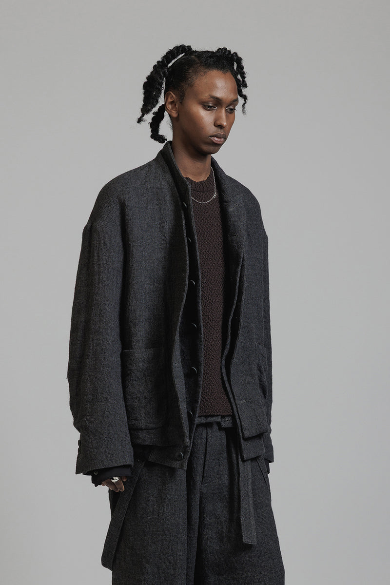 LINEN WOOL LAYERD JACKET