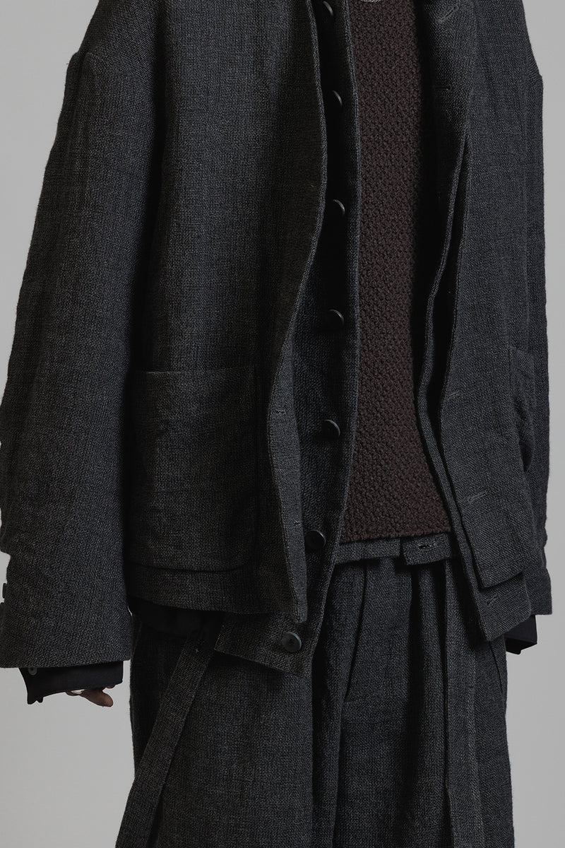 LINEN WOOL LAYERD JACKET