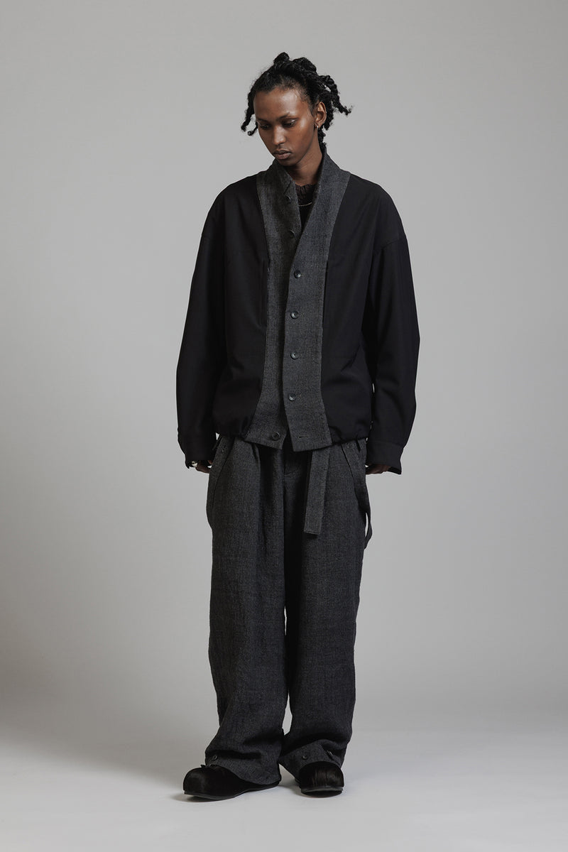 LINEN WOOL LAYERD JACKET