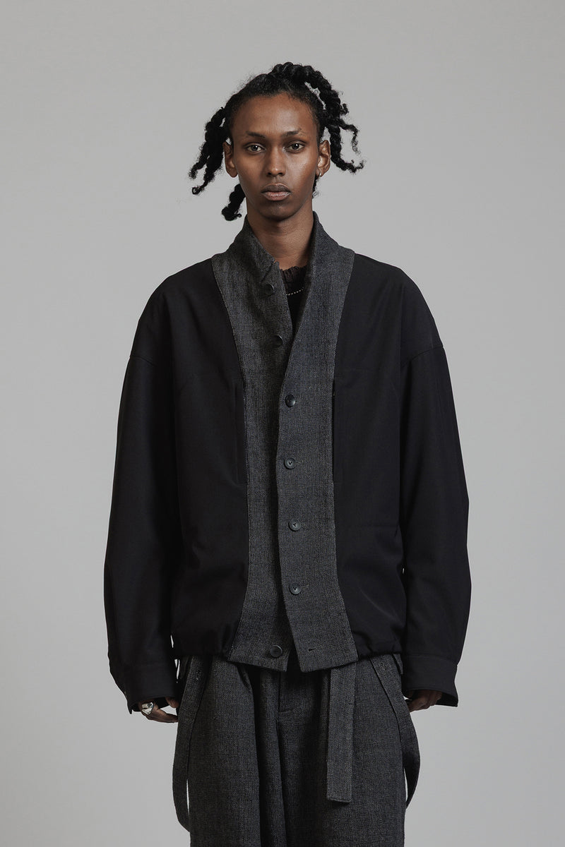 LINEN WOOL LAYERD JACKET