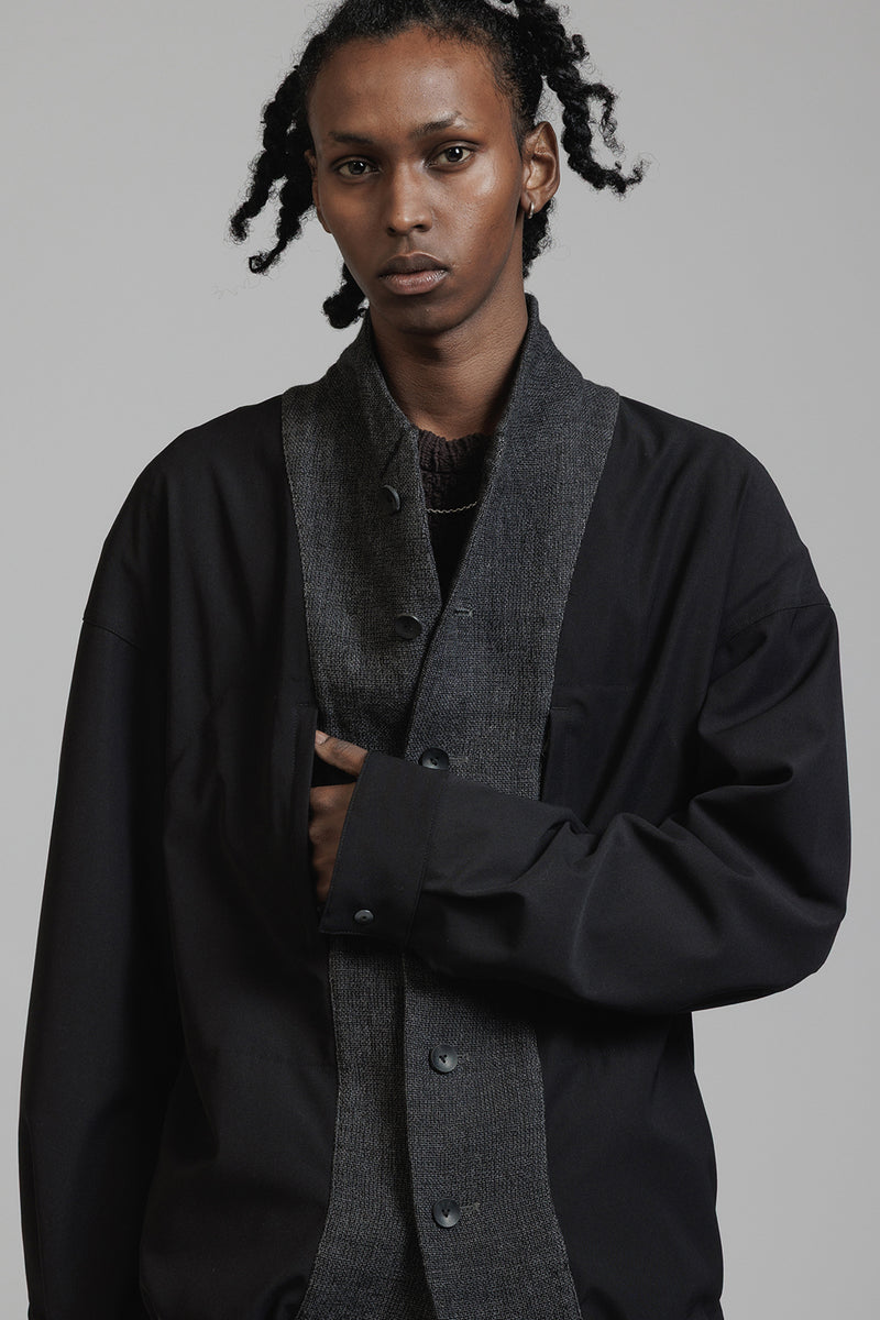 LINEN WOOL LAYERD JACKET