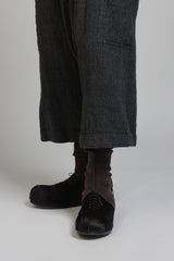 LINEN WOOL DROP CROTCH PANTS