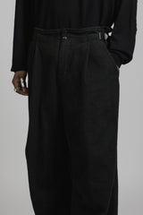 COTTON TWILL BAGGY PANTS