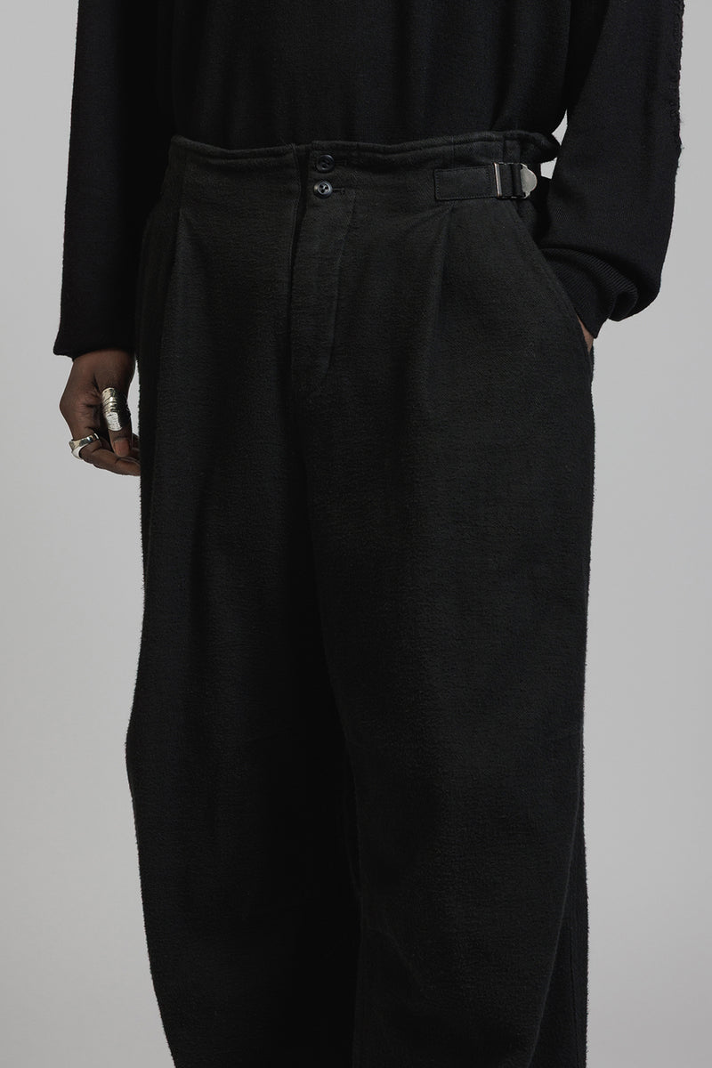 COTTON TWILL BAGGY PANTS