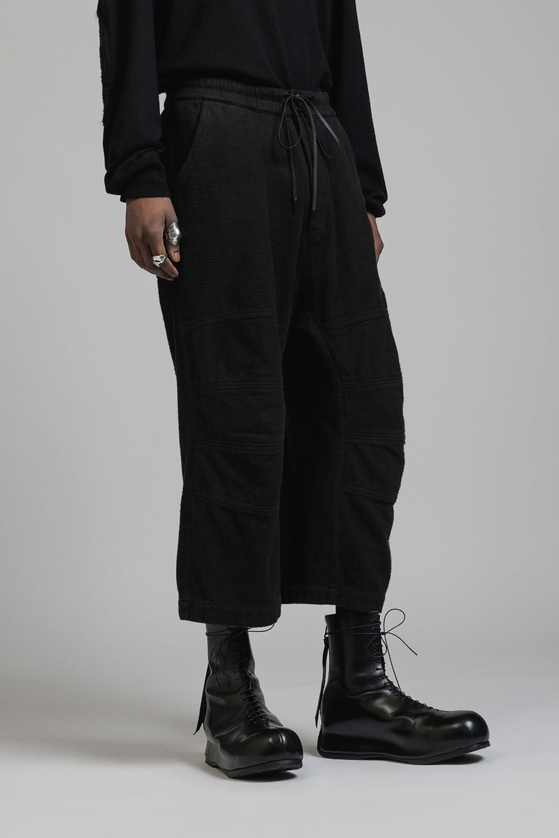 COTTON TWILL DROP CROTCH PANTS