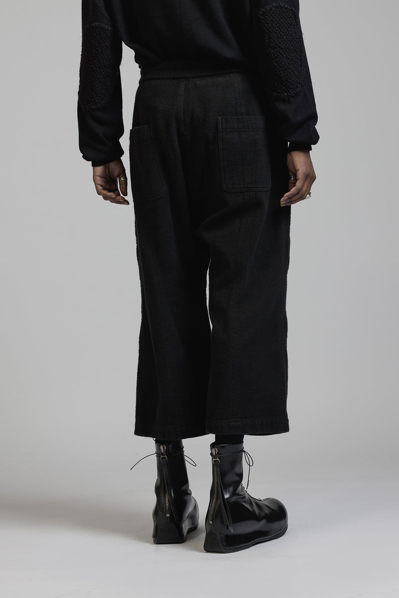 COTTON TWILL DROP CROTCH PANTS