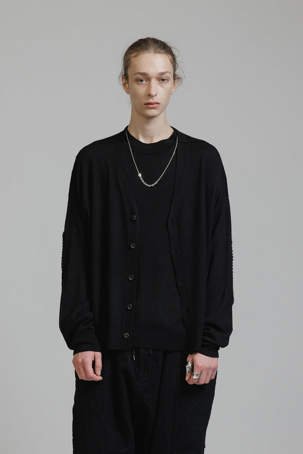 ELBOW PATCH HIGH GAUGE CARDIGAN
