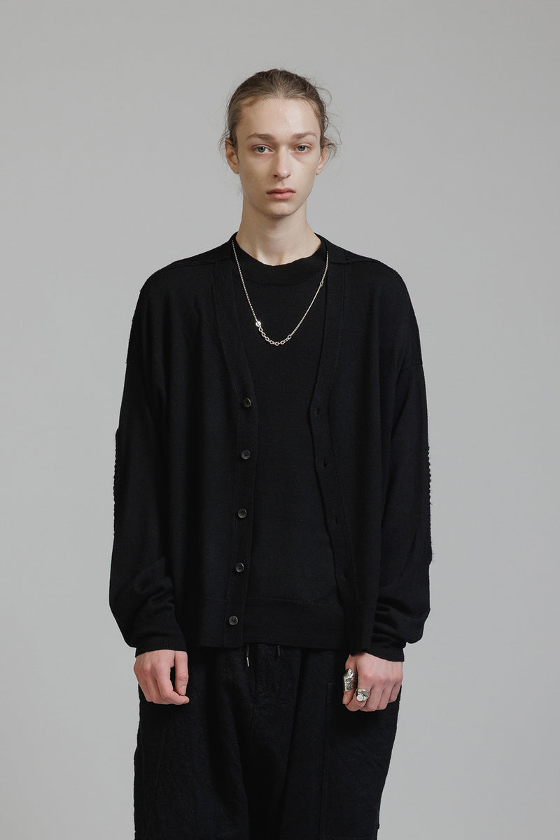 ELBOW PATCH HIGH GAUGE CARDIGAN