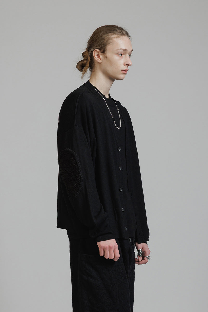 ELBOW PATCH HIGH GAUGE CARDIGAN