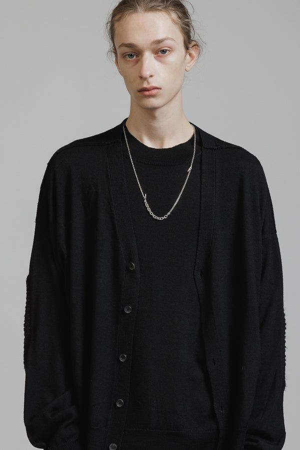 ELBOW PATCH HIGH GAUGE CARDIGAN