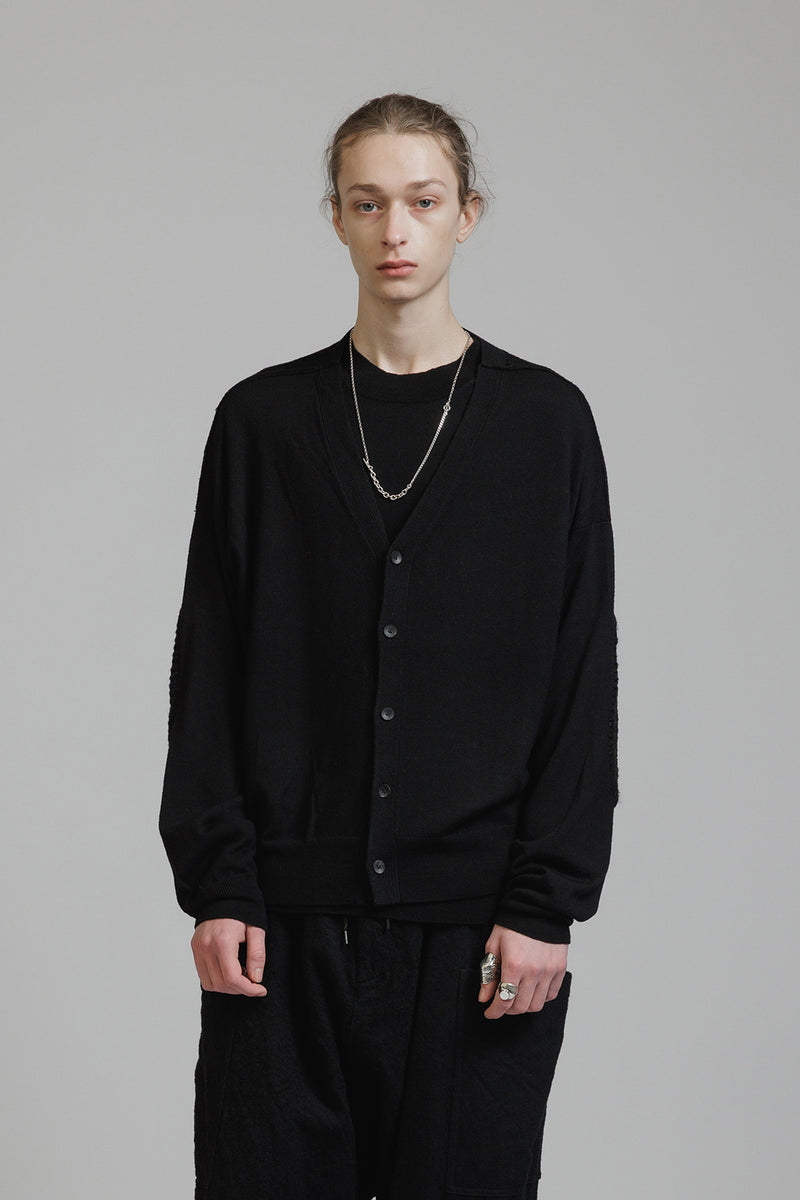ELBOW PATCH HIGH GAUGE CARDIGAN