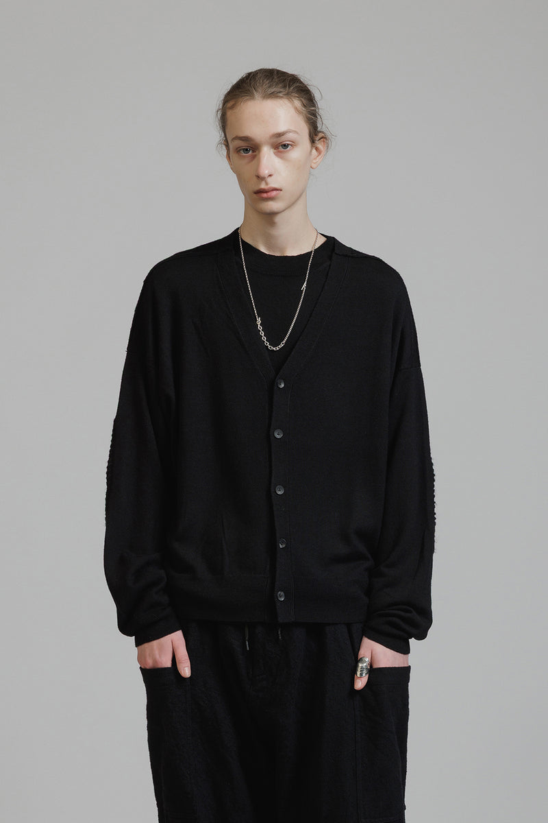 ELBOW PATCH HIGH GAUGE CARDIGAN