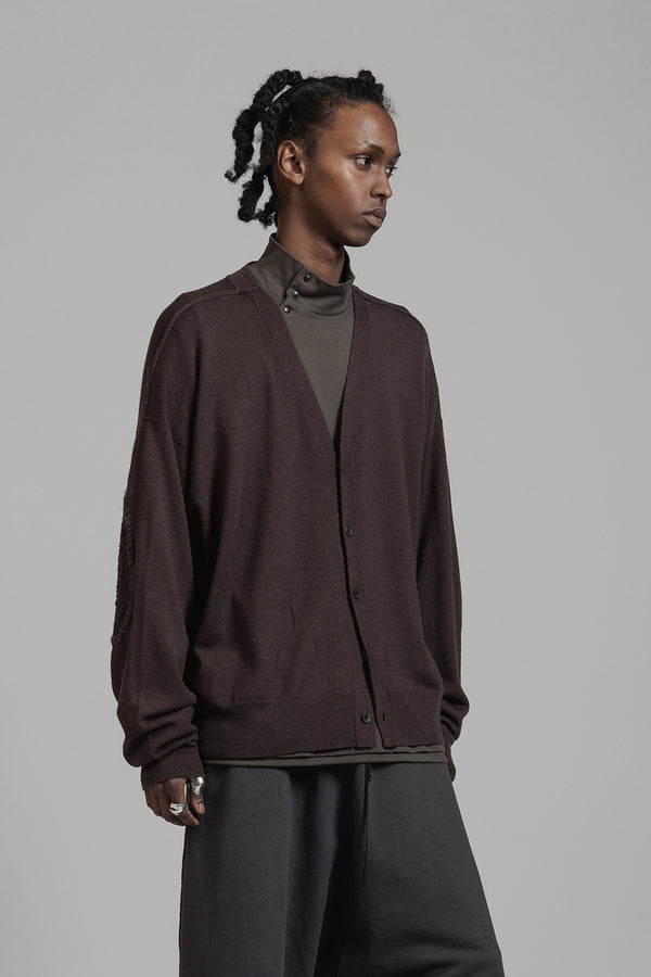 ELBOW PATCH HIGH GAUGE CARDIGAN