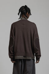 ELBOW PATCH HIGH GAUGE CARDIGAN