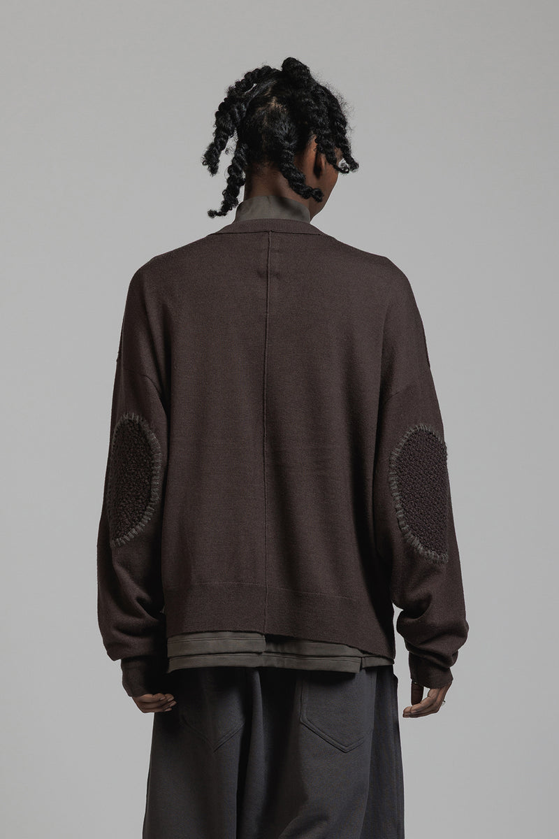 ELBOW PATCH HIGH GAUGE CARDIGAN