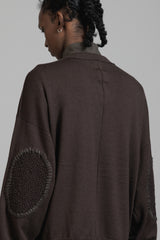 ELBOW PATCH HIGH GAUGE CARDIGAN