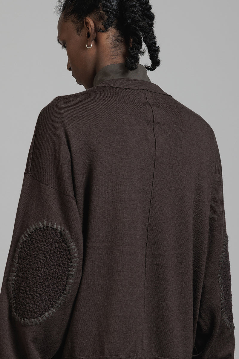 ELBOW PATCH HIGH GAUGE CARDIGAN