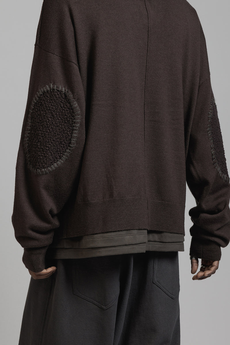 ELBOW PATCH HIGH GAUGE CARDIGAN