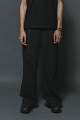 COTTON TWILL WIDE TROUSERS