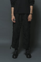 EMBROIDERED RELAXED CROPPED TROUSERS