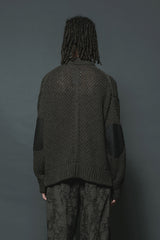 COTTON LINEN ZIP UP CARDIGAN-GRAY