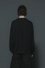 WOOL COTTON BUTTON CARDIGAN-BLACK