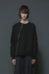 SWEAT ZIP UP CARDIGAN-BLACK