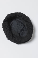 EMBROIDERED STRIP HAT-BLACK