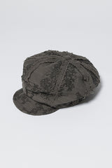 EMBROIDERED STRIP HAT-GRAY