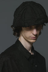 EMBROIDERED STRIP HAT-BLACK