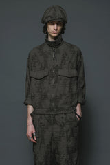 EMBROIDERED STRIP HAT-GRAY