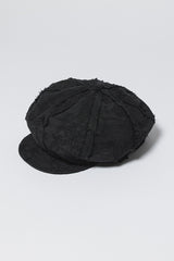 EMBROIDERED STRIP HAT-BLACK