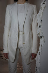 OBJECT DYED UNLINED ELONGATED 2BUTTON JACKET