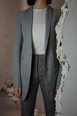 OBJECT DYED UNLINED ELONGATED 2BUTTON JACKET