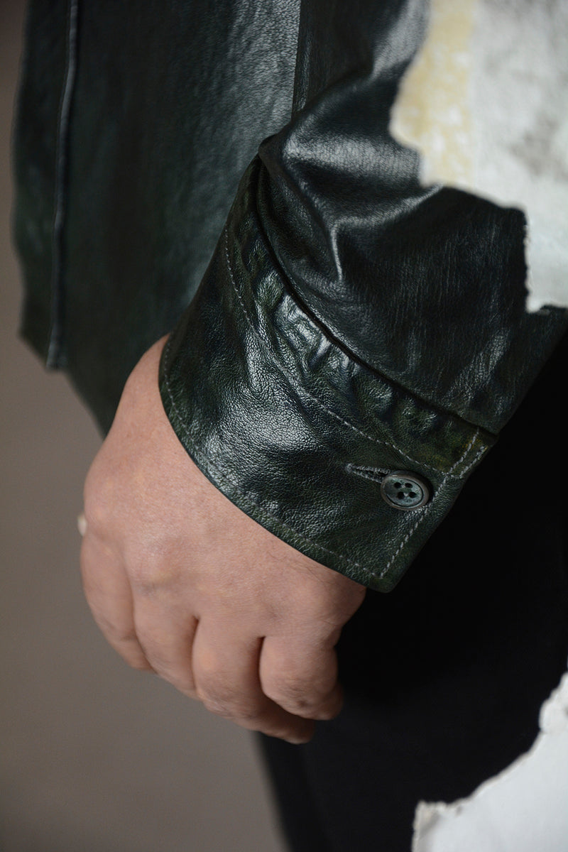 OBJECT DYED LEATHER SHIRT