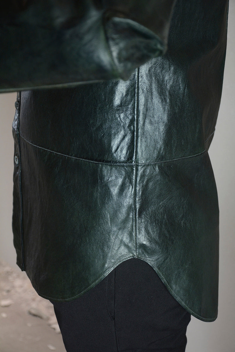 OBJECT DYED LEATHER SHIRT