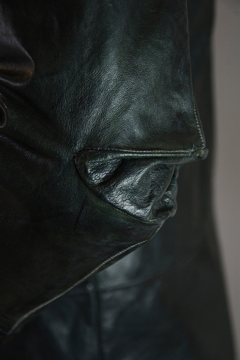 OBJECT DYED LEATHER SHIRT